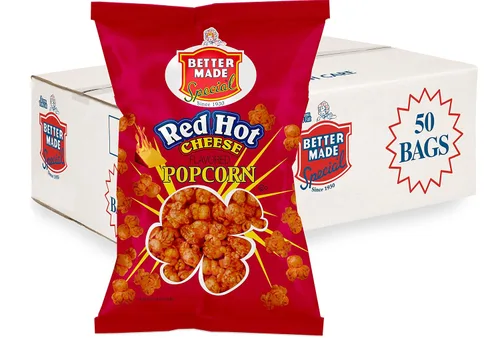 Vista 5 de Better Made Palomitas de maíz con sabor a queso especial, caja de 50 bolsas de 0.625 onzas (queso cheddar)