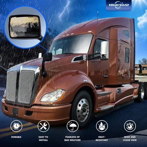 Vista 6 de Ensamble de Espejo de Capó High Soar para Kenworth T680 (2000-2017), Espejo de Capó con Brazo para Peterbilt 579 (2010-2017) / Peterbilt 587