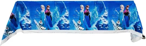 Vista 2 de El paquete de 41 suministros de fiesta de cumpleaños de Frozen incluye 20 platos, 20 servilletas + 1 mantel para la decoración de fiesta de Frozen