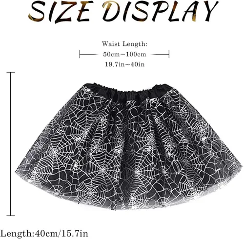 Vista 2 de Nicute Falda tutú para mujer, falda de tul en capas, falda de baile de araña, cosplay, disfraz de tutú de Halloween para mujeres y niñas