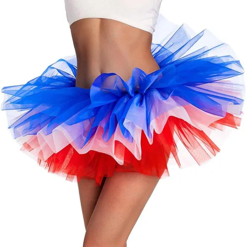 Vista 25 de REETAN Falda tutú de ballet de 6 capas de tul corto tutús para mujer
