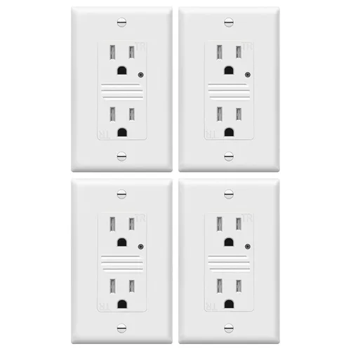 Vista 11 de TOPGREENER Receptáculo de luz de guía LED con sensor automático de luz diurna, salida de pared decorativa de luz nocturna, receptáculo resistente a