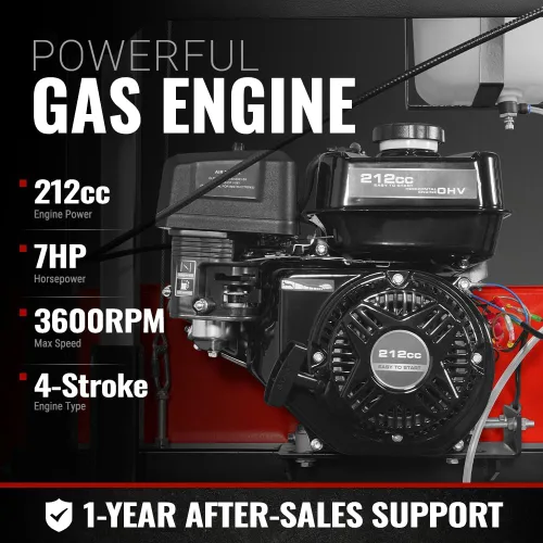 Vista 4 de MechMaxx Aserradero portátil de 18'', motor de gasolina DUCAR 212cc 7HP, ancho de tablero de 15'' y grosor de tablero de 7'', longitud de pista