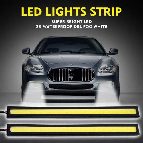 Vista 2 de MACHSWON 2/4/6 unids universal impermeable coche camiones diurna lámpara de luz súper brillante 12 V LED tiras COB coche Led niebla luz