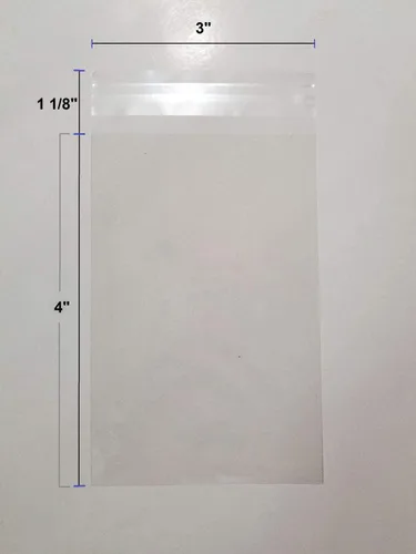 Vista 2 de UNIQUEPACKING 100 bolsas de celofán/celofán resellables transparentes de 3 x 4 pulgadas