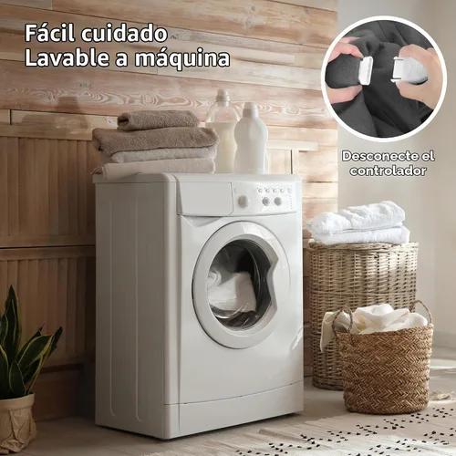 Vista 8 de Manta eléctrica térmica Sunbeam Royal Luxe de microfelpa, 12 ajustes de calor, apagado automático seleccionable de 12 horas, calentamiento rápido