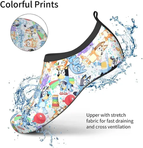 Vista 4 de NZHMZJK Zapatos de agua para niños y niñas, calcetines acuáticos de secado rápido, para natación, playa, yuga, ejercicio, deporte, piscina, camping