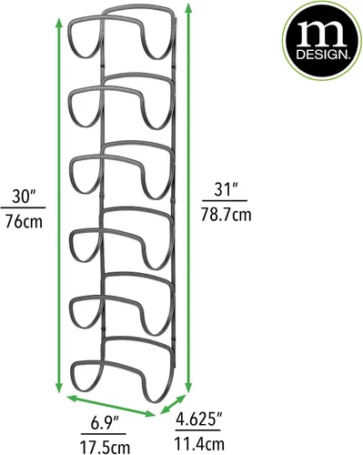 Vista 4 de mDesign Toallero moderno y decorativo de seis niveles para baño, soporte y organizador, para montar en la pared, para almacenamiento de toallas
