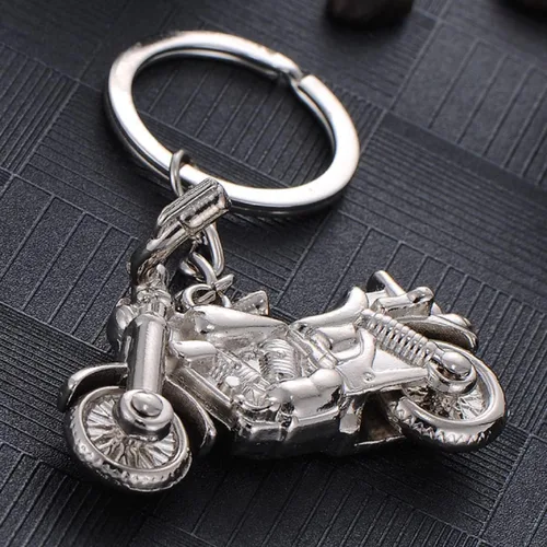 Vista 5 de Llavero de motocicleta para hombre, llavero plateado para niños, llaveros de motociclista punk, llavero de motocicleta 3D, llavero vikingo nórdico