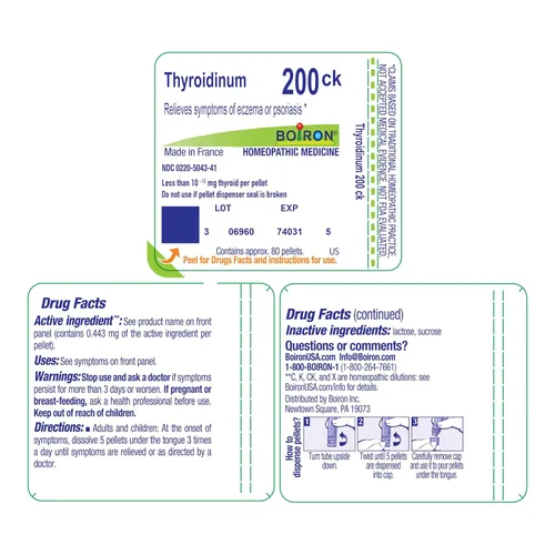 Vista 9 de Boiron Tiroidinum 200Ck para síntomas de eccema o psoriasis - 80 pellets