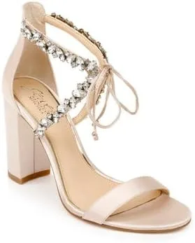 Vista 9 de Jewel Badgley Mischka Thamar Crystal Strappy Block Heel