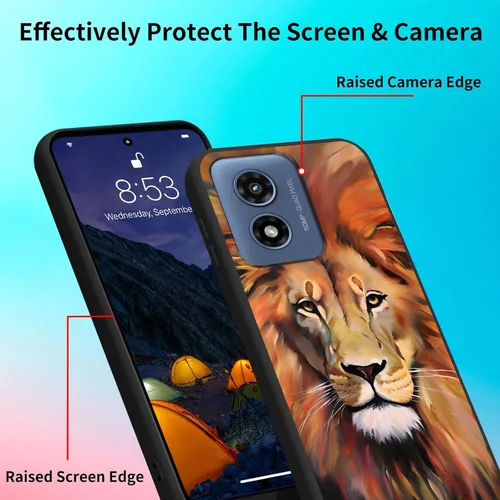 Vista 3 de Funda para Motorola Moto G Play 4G 2024, delgada y ligera, de silicona de TPU suave, color negro, ultrafina, para Motorola Moto G Play 4G 2024, Art