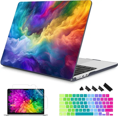 Vista 50 de Mektron Diseñada para MacBook Air 2025/2024/2023 de 15 PULGADAS M4 A3241 /M3 A3114 /M2 A2941, Carcasa de Cubierta Rígida de Plástico Impreso