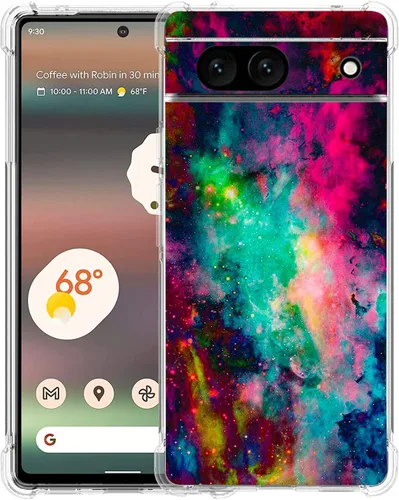 Vista 16 de Funda para Google Pixel 7a, diseño de mariposas azules, rosas, protección contra caídas, a prueba de golpes, TPU de cuerpo completo, resistente a