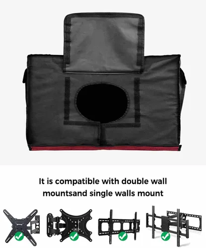Vista 4 de T&H XHome Funda de TV para exteriores, con bandera estadounidense, impermeable y resistente a la intemperie, protector de pantalla LCD móvil de 30 a