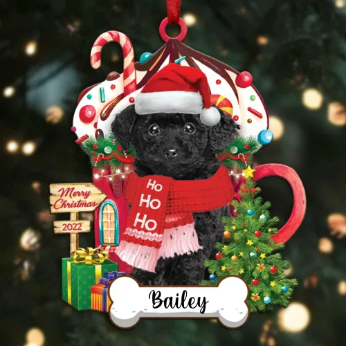 Vista 48 de Amantes de los perros de Navidad – Navidad de perros disponibles para muchos perros Shi Tzu – Adorno con forma personalizada, adorno de Navidad