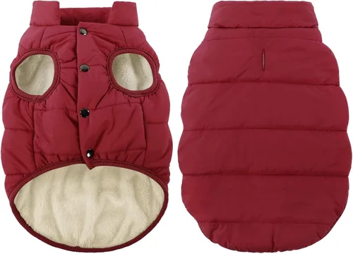 Vista 19 de ASENKU Abrigo de invierno para perro, resistente al viento, chaqueta de forro polar impermeable, ropa para mascotas para perros pequeños, medianos