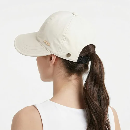 Vista 4 de baotongle Sombrero de sol UPF 50+ para mujer, protección UV, ala ancha, ajustable, gorra de cola de caballo para senderismo, pesca al aire libre