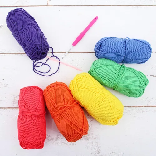 Vista 12 de Threadart Crochet - Juego de hilo de algodón 100 % puro, colores de ambiente de playa, paquete de 4 madejas cada una de 1.76 onzas, hilo de estambre