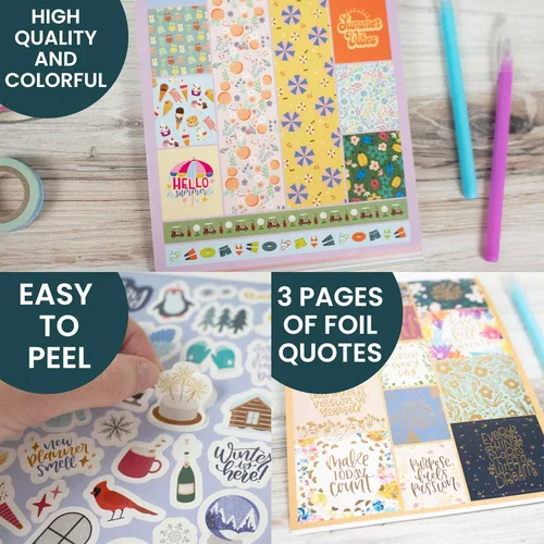 Vista 7 de bloom daily planners Paquete de pegatinas Mega Planificador de 40 páginas (más de 1500 pegatinas) - Libro de pegatinas de variedad definitiva