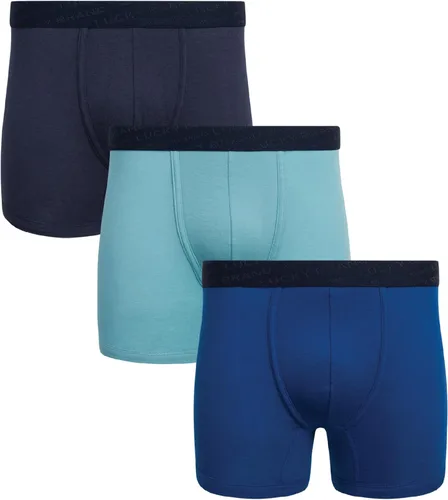 Vista 10 de Lucky Brand Mens Boxer Briefs - 3 Pack Cotton Underwear For Men, 5" Inseam Aleación/Super Sonic/Azul Azure