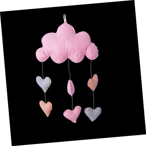 Vista 2 de DECHOUS 2 piezas colgante de gota de lluvia móvil nube lluvia decoración cuna para bebé niños decoración de bautizo para niño nube colgante