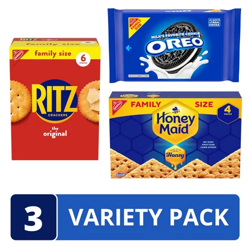 Vista 3 de Paquete variado de galletas OREO, RITZ & Honey Maid, tamaño familiar Tamaño familiar, aperitivos a granel
