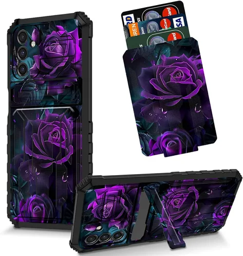 Vista 65 de Funda para Galaxy S21 FE 5G 2022 con soporte, funda de doble capa de policarbonato duro de TPU suave, estampado de vaca, estampado animal