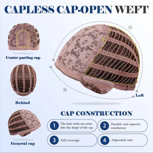 Vista 6 de HAIRCUBE Peluca larga rubia mezclada con marrón con flequillo, pelucas rizadas en capas para mujeres, pelucas sintéticas naturales para uso diario
