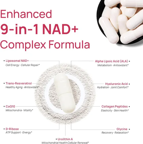 Vista 4 de Suplementos NAD+ para mujeres y mujeres probióticos