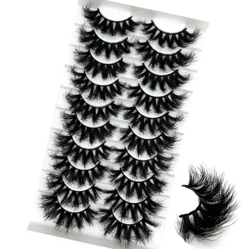Vista 5 de IFSOWDRA Pestañas de visón Wispy D Curl ojo de gato gruesas pestañas postizas paquete de pestañas