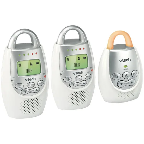 Vista 2 de Monitor para bebés de audio digital VTech Communications Safe and Sound, Monitor con dos unidades para padres, Blanco