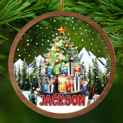 Vista 14 de Adorno personalizado de contador para hombres y mujeres, para colgar en el árbol, artículos de decoración de puerta del hogar, acrílico, 2.90 x 2.90