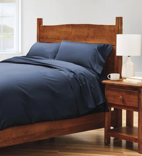 Vista 3 de Cuddledown Heritage - Funda de edredón 100% algodón Calidad Premium Tejido de satén ultrasuave Transpirable Cierre de botones Queen Azul