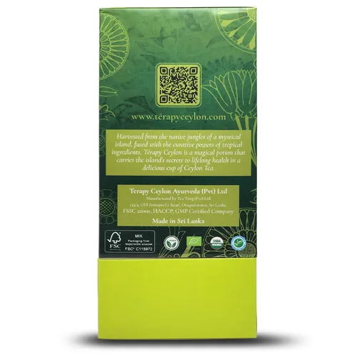 Vista 8 de Térapy Té de Manzanilla de Ceilán Bolsas de té de hierbas orgánicas USDA Ingredientes ayurvédicos 100% naturales incluyendo manzanilla orgánica