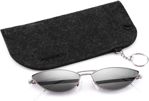Vista 74 de FEISEDY Gafas de sol de diseñador de moda Retro pequeños pétalos forma arco templo diseño B2298