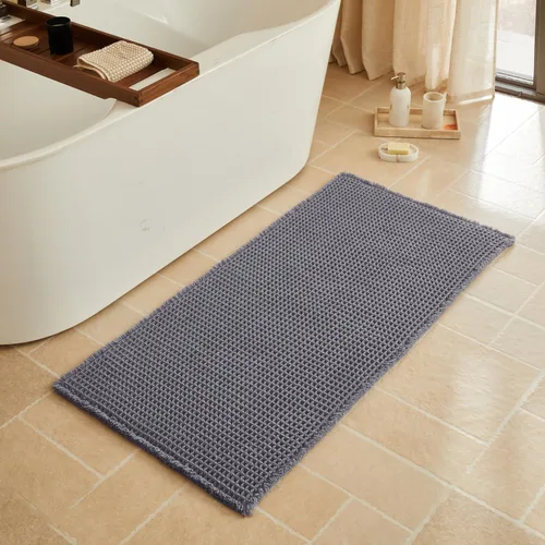 Vista 103 de Triohero Tapete de baño con diseño de gofre, tapete de baño pequeño y bohemio, antideslizante, lavable, ultra suave, súper absorbente, de secado