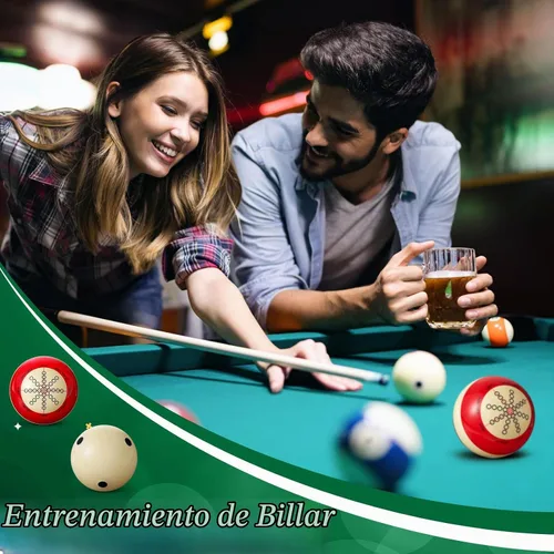 Vista 5 de Gemscream 2 piezas de bolas de taco de billar con puntos, artefacto de entrenamiento de práctica, tamaño reglamentario 2-1/4 pulgadas, bolas