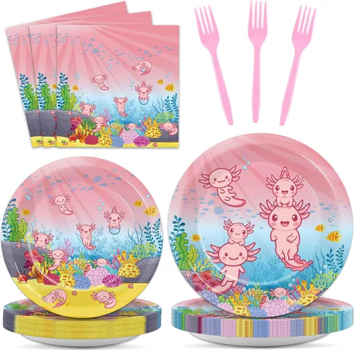 Vista 10 de 96 piezas de decoraciones de cumpleaños de On Cloud 9 para niñas, suministros de platos y servilletas de fiesta On Cloud 9, juego de vajilla