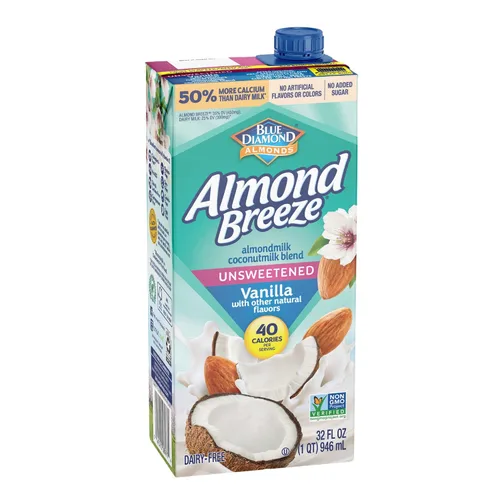 Vista 2 de Almond Breeze Mezcla de coco de almendras sin lácteos, vainilla sin azúcar, 32 onzas líquidas