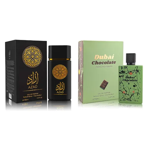 Vista 22 de Set de Perfume para Hombre AZAR, 2 x 100ml Eau de Parfum Fragancia Especiada y Amadeirada con Tabaco, Café y Vainilla Aroma Audaz y Sofisticado