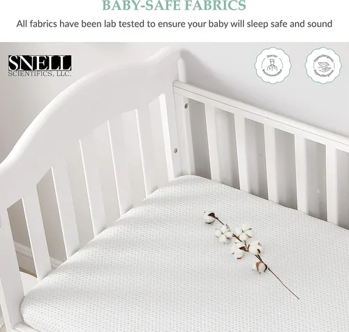 Vista 5 de Protector de colchón impermeable transpirable para minicuna, hipoalergénico, silencioso, lavable, respira fácilmente, bebés y niños pequeños