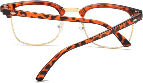 Vista 6 de AISSWZBER Gafas de lente transparente de media montura sin montura vintage