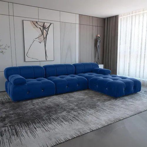 Vista 9 de Sofá modular seccional, sofá de terciopelo, asiento medio, beige