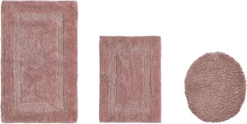 Vista 446 de Better Trends - Juego de 2 alfombras de baño 100% algodón, extra suaves, con borlas, de 17" x 24", alfombra de baño superabsorbente y reversible