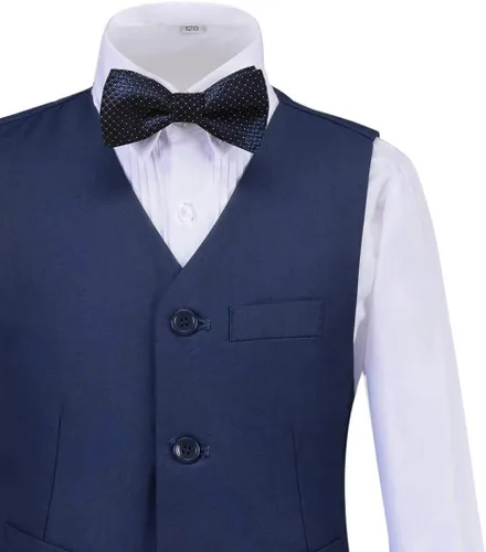 Vista 7 de Conjunto de trajes formales para niños con camisa de vestir y corbatín