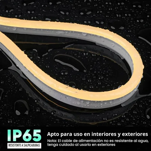 Vista 5 de GZBtech Tiras de luces LED de neón flexibles 100 pies, luz de tira impermeable AC 110-120V, 120 LEDs/M, iluminación de neón cortable y conectable