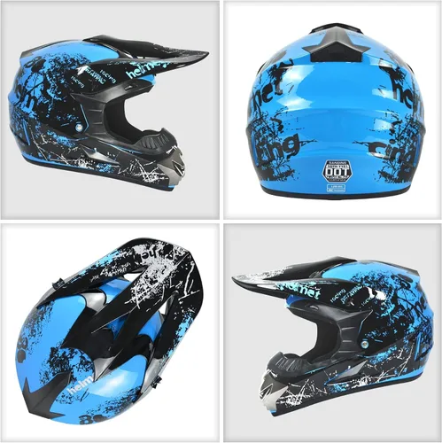 Vista 3 de SPARK - Cascos para bicicleta de montaña para niños, cascos de motocicleta para jóvenes, ATV, motocross, de cara completa, para hombres y mujeres