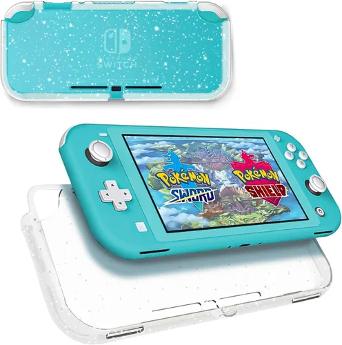 Vista 7 de DLseego Funda protectora compatible con Nintendo Switch Lite funda de TPU suave con purpurina con absorción de golpes y antiarañazos funda