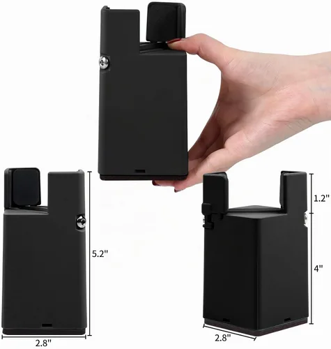 Vista 2 de Elevadores de cama de 4 pulgadas con abrazadera de tornillo ajustable, paquete de 4, color negro